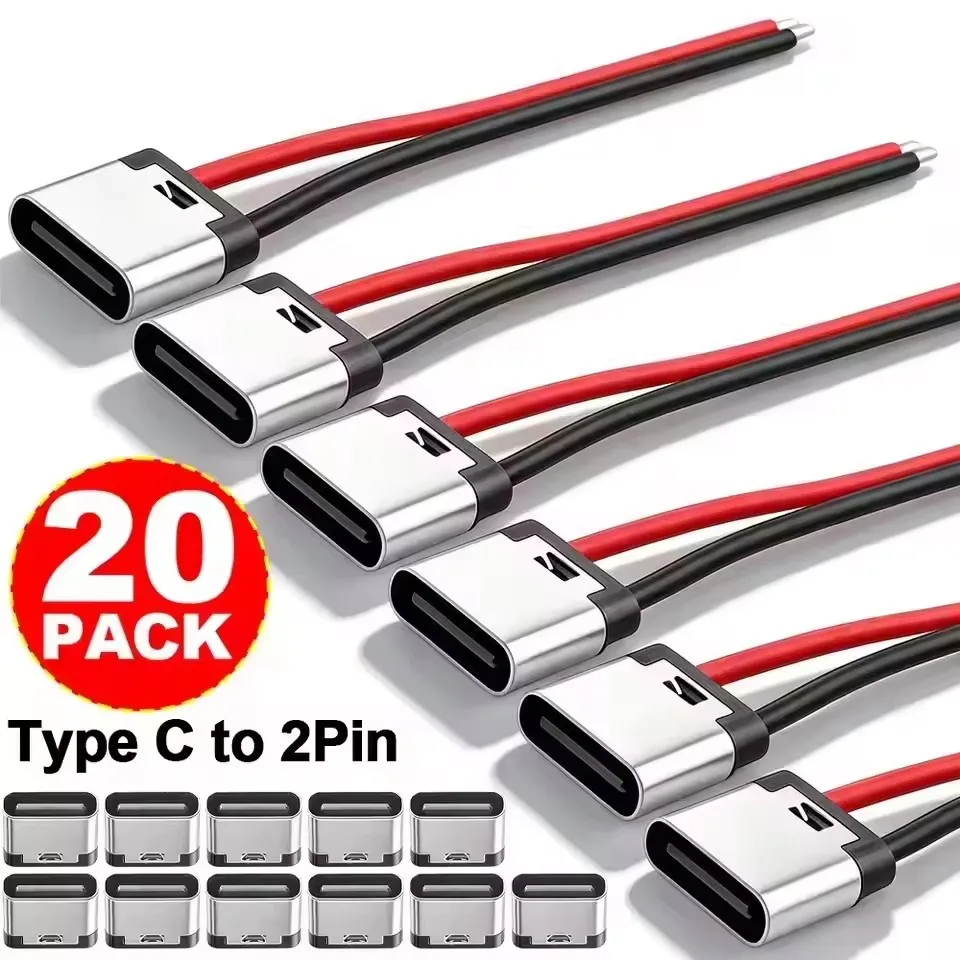 Usb Hub - 5-20 Stück Typ-C 2-Pin Lötdraht Wasserdichtes