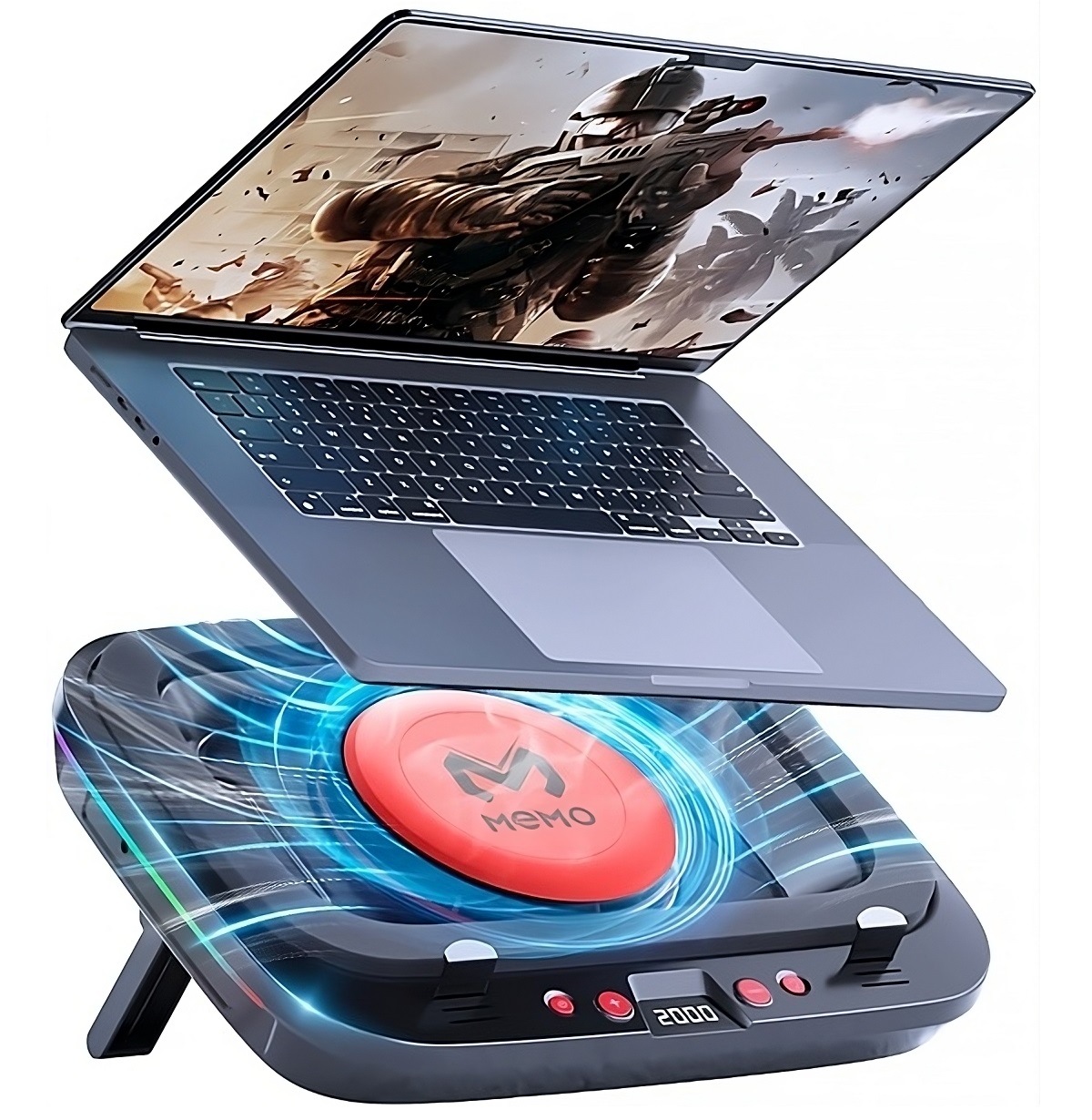 Laptop Cooling Pad - Memo Laptop-Kühler mit LED-Anzeige, 30 W